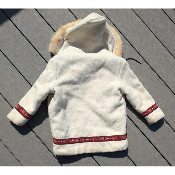 Vintage Hudson's Bay Wool Children's / Kids Parka Coat - "Baymart" 1970s Sz 8-10 - Picture 2 of 14